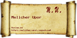 Melicher Upor névjegykártya